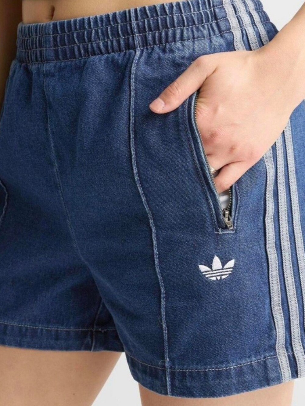 Adidas Firebird Womens Shorts Indigo Denim